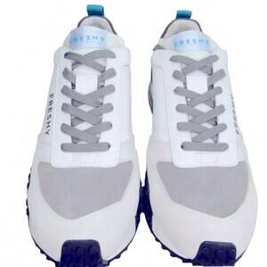 NEW FRESHY men's smoove low-top trainer sneakers in blue, white